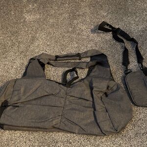 Gray Gym Bag with Water Bottle Carrier